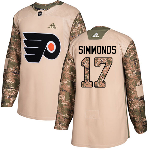 Adidas Flyers #17 Wayne Simmonds Camo Authentic Veterans Day Stitched NHL Jersey